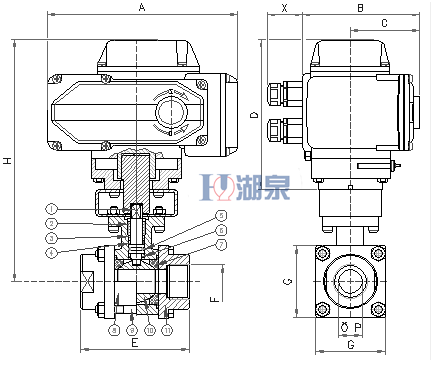 電動(dòng)絲扣球閥Q911F-16P型號，圖片，原理